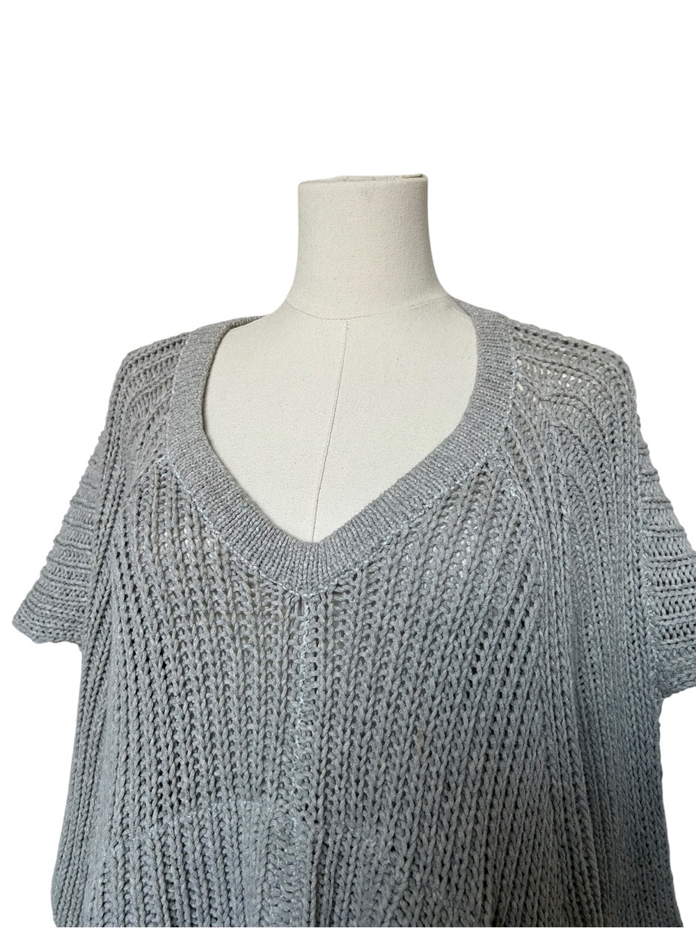Inhabit Grey Cotton Cashmere Batwing Poncho Sweater XS/S Lagenlook - Picture 3 of 6